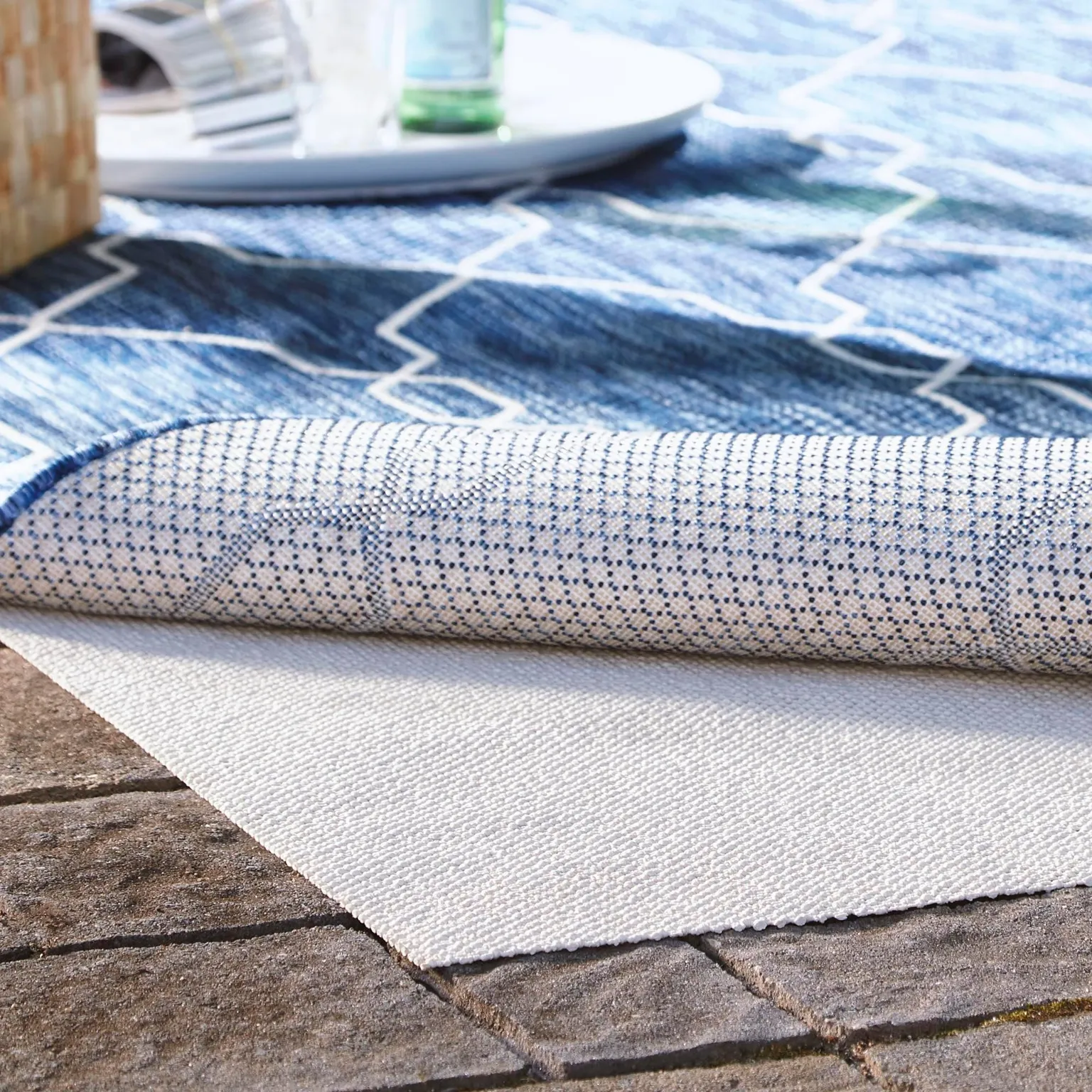 4' x 4' Eco Square Area Rug Pad Floor Protection Pad for Under Rugs & Carpet Non-Slip Durable Rubber Underlayment - SQUARE SHAPE